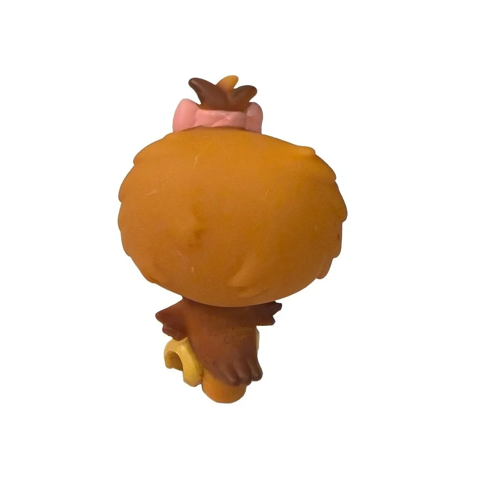 Littlest Pet Shop LPS #354 Brown Owl Pink Bow 2007 Gen 2 w/ Accessories